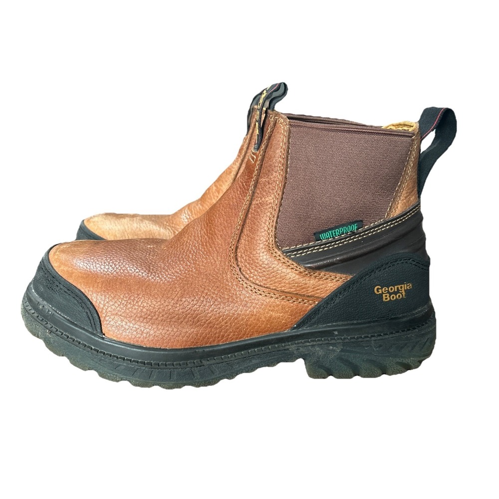 Georgia Boot Blue Collar Chelsea Waterproof Work Romeo 6" Boots Mens Size 8.5M